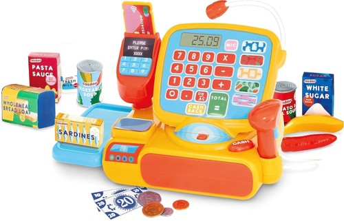 Cash register toy shopping - register.,
