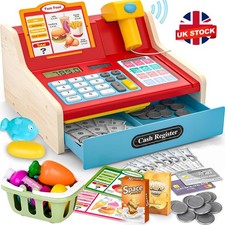 Wooden Toy Cash Register for